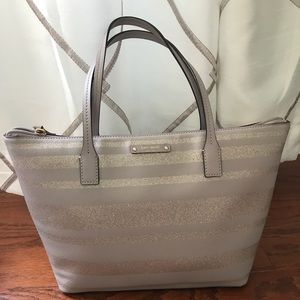 Kate Spade Haven Lane Silver Glitter Tote